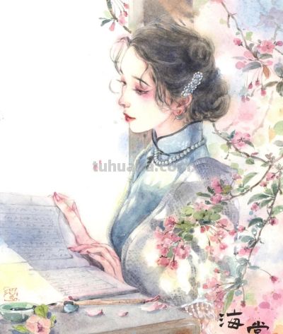 水彩笔下的女子群像，每一张都美到心尖上 - 图画吧TUHUABA