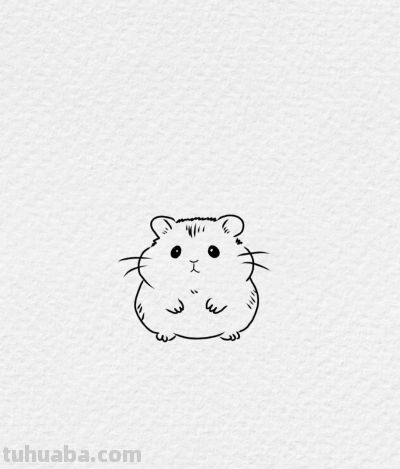 简笔勾勒小仓鼠 呆萌灵动暖人心丨小艾爱画画分享 - 图画吧TUHUABA