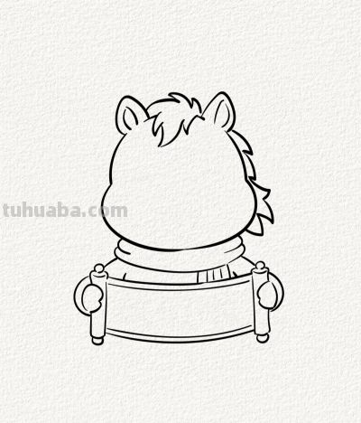 开心的马儿丨涂鸦简笔画分享 - 图画吧TUHUABA