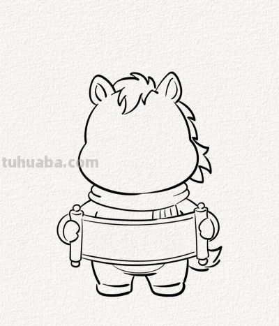 开心的马儿丨涂鸦简笔画分享 - 图画吧TUHUABA