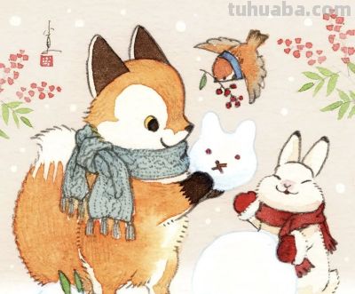 一组软萌治愈、笔触柔和的水彩作品 - 图画吧TUHUABA