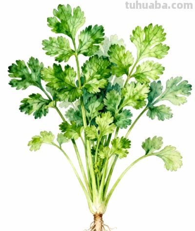 水彩画｜香菜 - 图画吧TUHUABA