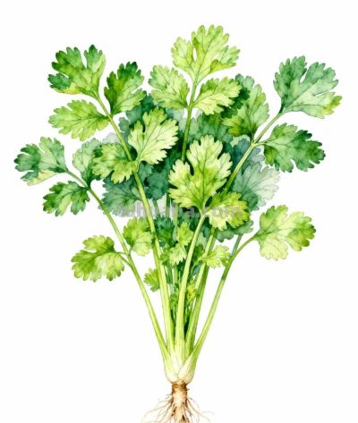 水彩画｜香菜 - 图画吧TUHUABA