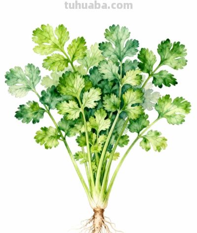 水彩画｜香菜 - 图画吧TUHUABA