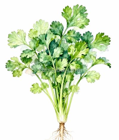 水彩画｜香菜 - 图画吧TUHUABA