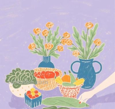 复古淡雅色调静物花卉｜澳大利亚插画师Lydia Ellen - 图画吧TUHUABA