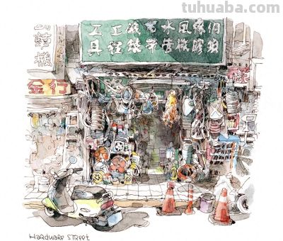 台湾速写艺术家mars钢笔淡彩作品 - 今日头条