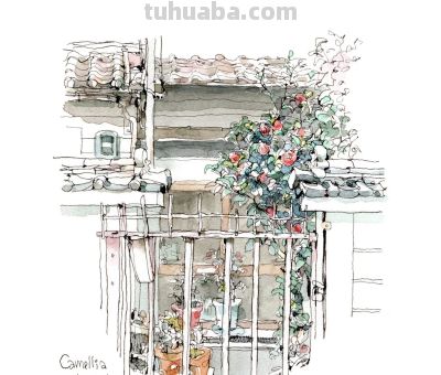 台湾速写艺术家mars钢笔淡彩作品 - 图画吧TUHUABA