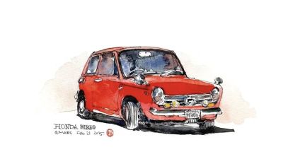 台湾速写艺术家mars钢笔淡彩作品 - 图画吧TUHUABA