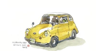 台湾速写艺术家mars钢笔淡彩作品 - 图画吧TUHUABA