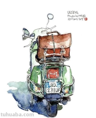 台湾速写艺术家mars钢笔淡彩作品 - 图画吧TUHUABA