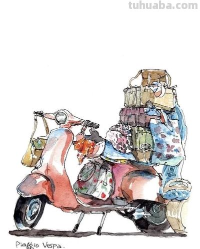 台湾速写艺术家mars钢笔淡彩作品 - 图画吧TUHUABA