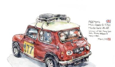 台湾速写艺术家mars钢笔淡彩作品 - 图画吧TUHUABA