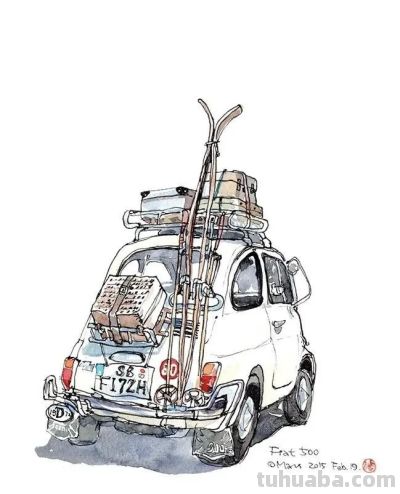 台湾速写艺术家mars钢笔淡彩作品 - 图画吧TUHUABA