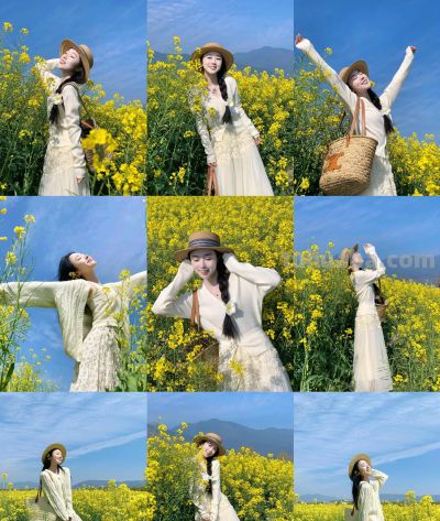 过年踏青拍照，8个姿势+技巧，自然明媚又漂亮，拍出诗意氛围感 - 今日头条