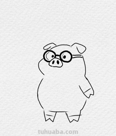 爱吃冰淇淋的可爱猪猪简笔画丨小艾爱画画分享 - 图画吧TUHUABA