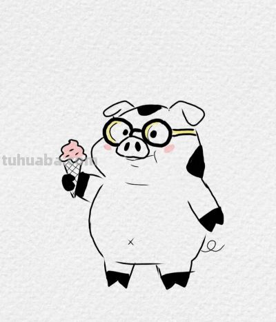 爱吃冰淇淋的可爱猪猪简笔画丨小艾爱画画分享 - 今日头条