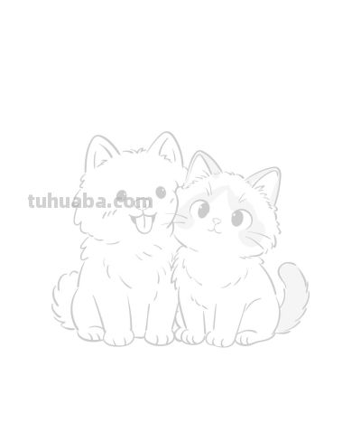 萨摩耶与布偶猫 萌趣相依暖心间丨涂鸦简笔画分享 - 图画吧TUHUABA