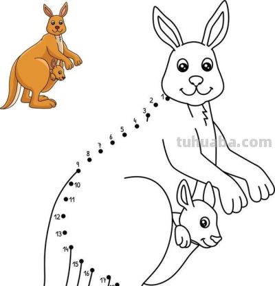 既能记数儿，又能画着玩儿！动物简笔画点连点线稿 - 图画吧TUHUABA