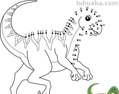 既能记数儿，又能画着玩儿！动物简笔画点连点线稿 - 图画吧TUHUABA