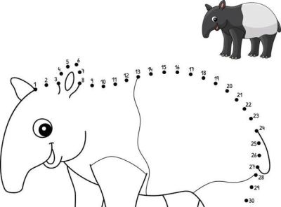 既能记数儿，又能画着玩儿！动物简笔画点连点线稿 - 图画吧TUHUABA