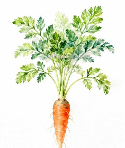 水彩画｜胡萝卜 - 图画吧TUHUABA
