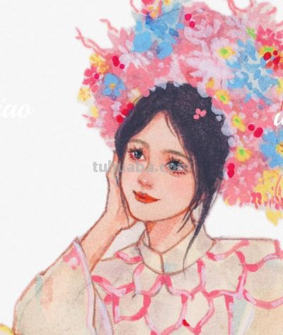 治愈系水彩人物集：温柔、华丽、梦幻… 画笔里的女孩会发光 - 图画吧TUHUABA