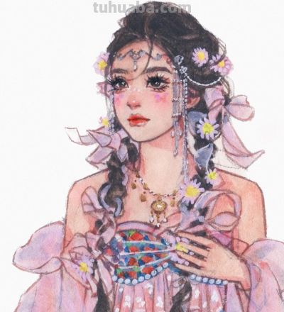 治愈系水彩人物集：温柔、华丽、梦幻… 画笔里的女孩会发光 - 图画吧TUHUABA