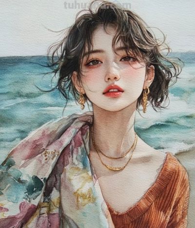 治愈系水彩人物丨SpacewaIkerrand390875w分享 - 图画吧TUHUABA