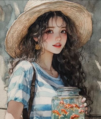 治愈系水彩人物丨SpacewaIkerrand390875w分享 - 图画吧TUHUABA