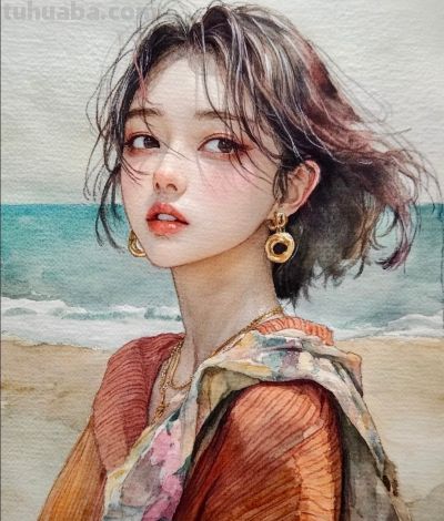 治愈系水彩人物丨SpacewaIkerrand390875w分享 - 图画吧TUHUABA