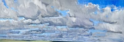 孙洪利油画《云驹越野》｜草原苍穹下的精神图腾 - 图画吧TUHUABA