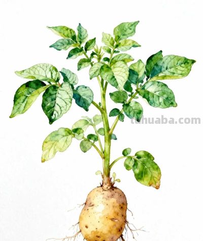 水彩画｜土豆 - 图画吧TUHUABA