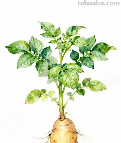 水彩画｜土豆 - 图画吧TUHUABA