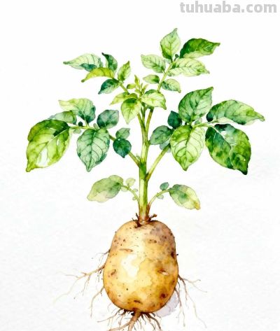 水彩画｜土豆 - 图画吧TUHUABA