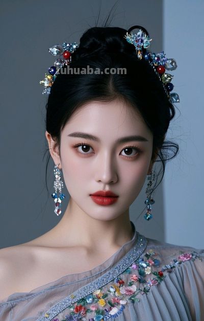 冷军写实风格油画，纤毫毕现，韵致天成，定格东方美人的极致清颜 - 图画吧TUHUABA