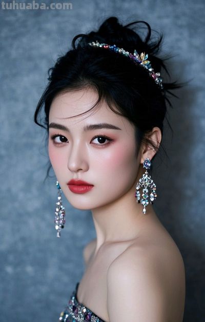 冷军写实风格油画，纤毫毕现，韵致天成，定格东方美人的极致清颜 - 图画吧TUHUABA