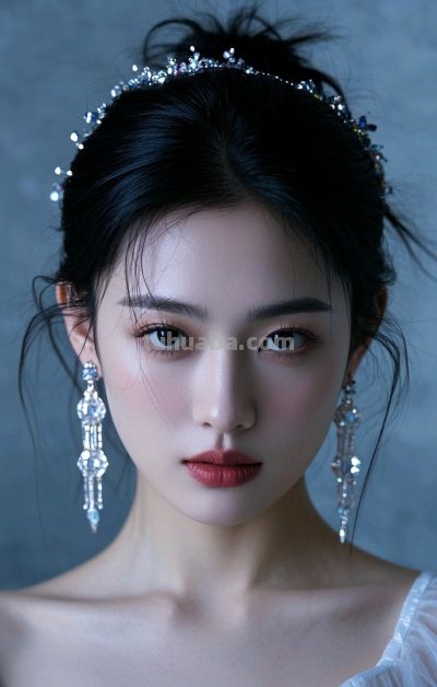 冷军写实风格油画，纤毫毕现，韵致天成，定格东方美人的极致清颜 - 图画吧TUHUABA