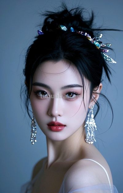 冷军写实风格油画，纤毫毕现，韵致天成，定格东方美人的极致清颜 - 图画吧TUHUABA