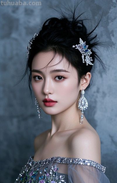 冷军写实风格油画，纤毫毕现，韵致天成，定格东方美人的极致清颜 - 图画吧TUHUABA