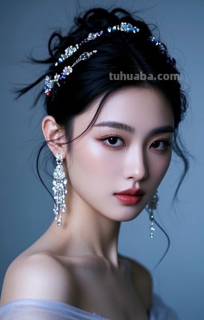 冷军写实风格油画，纤毫毕现，韵致天成，定格东方美人的极致清颜 - 图画吧TUHUABA