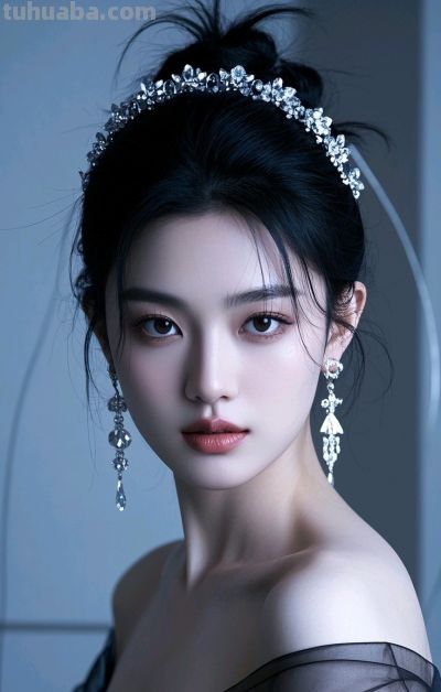 冷军写实风格油画，纤毫毕现，韵致天成，定格东方美人的极致清颜 - 图画吧TUHUABA