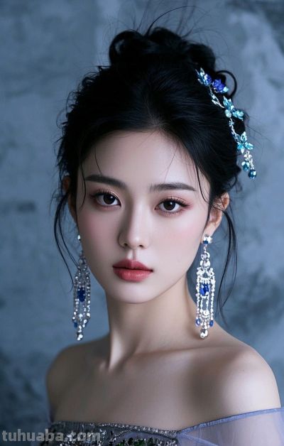 冷军写实风格油画，纤毫毕现，韵致天成，定格东方美人的极致清颜 - 图画吧TUHUABA