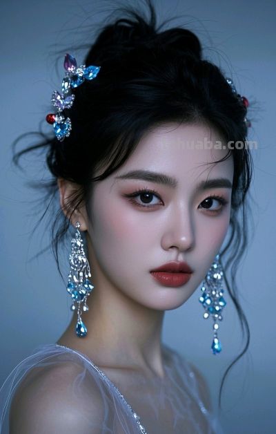 冷军写实风格油画，纤毫毕现，韵致天成，定格东方美人的极致清颜 - 图画吧TUHUABA