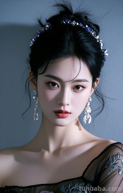 冷军写实风格油画，纤毫毕现，韵致天成，定格东方美人的极致清颜 - 图画吧TUHUABA