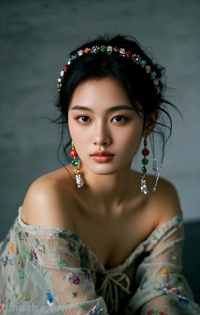 冷军写实风格油画，纤毫毕现，韵致天成，定格东方美人的极致清颜 - 图画吧TUHUABA