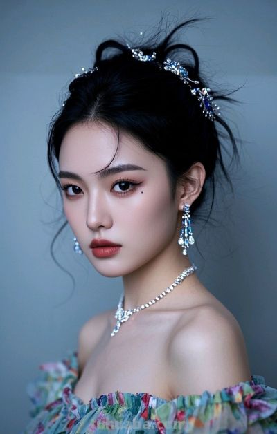 冷军写实风格油画，纤毫毕现，韵致天成，定格东方美人的极致清颜 - 图画吧TUHUABA