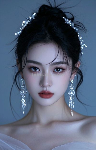 冷军写实风格油画，纤毫毕现，韵致天成，定格东方美人的极致清颜 - 图画吧TUHUABA