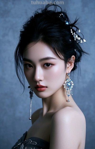 冷军写实风格油画，纤毫毕现，韵致天成，定格东方美人的极致清颜 - 图画吧TUHUABA