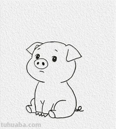 简笔画，可爱小猪有点难过 - 今日头条